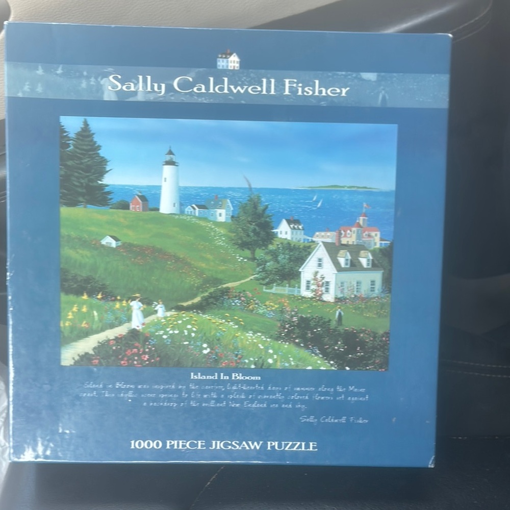Sally Caldwell Fisher "Island In Bloom" 1000-Piece Jigsaw Puzzle - Blue